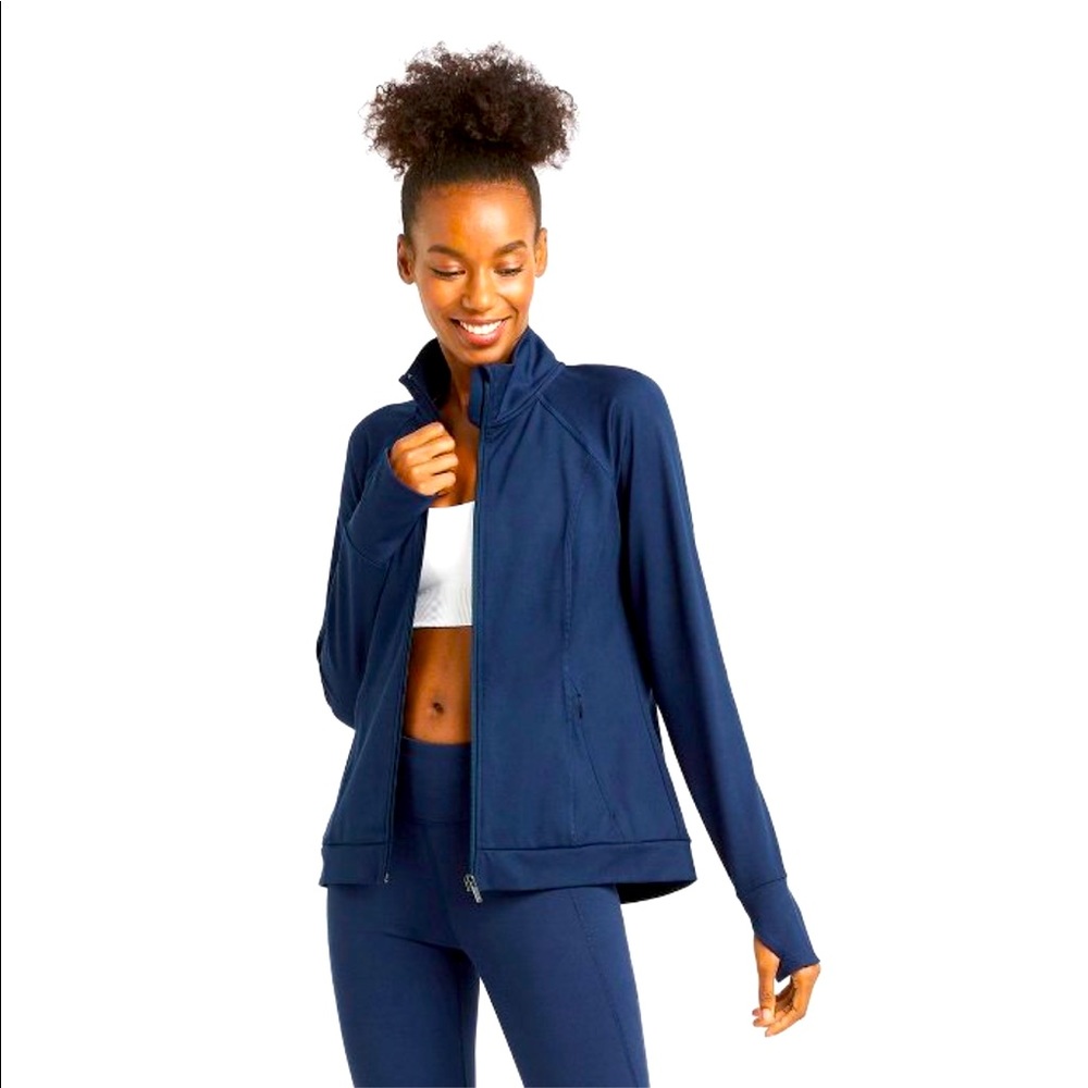 All In Motion Blue Leggings & Track Jacket Set